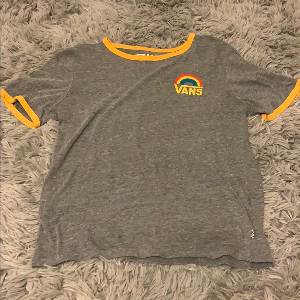 vans rainbow tshirt semi crop